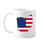 Dıythinker 350 ml Amerika Amerika Amerika Amerika Birleşik Devletleri Ohio Kartı Amerikan Bayrağı Bayrak Biçimi Klasik Kupa Beyaz Seramik Seramik Kap Saplı