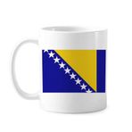 Dıythinker 350 ml Bosna Hersek Ulusal Bayrağı Ülke Klasik Beyaz Çömlek Seramik Saplı Kupa