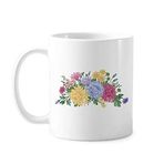 Dıythinker 350 ml Chrysanthemum yeşil bitki çiçek klasik kupa beyaz seramik seramik kase saplı