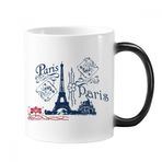 Dıythinker 350 ml Eyfel Kulesi Fransa Paris Çizgi Çizim Değiştiren Isı Duyarlı Renk Kupa
