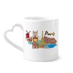 Dıythinker 350 ml Fransa Paris Eyfel Kulesi Suluboya Kupaları Seramik Kupa