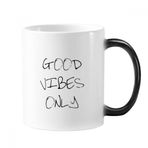 Dıythinker 350 ml Good Vibes Only Alıntı Değişen Isıya Duyarlı Değişen Renk Kupa