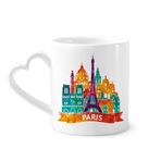 Dıythinker 350 ml Kalesi Paris Fransa Eyfel Kulesi Kupaları Seramik Kupa
