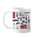Dıythinker 350 ml London Big Ben Kabini Yağmur Posta Kutusu Klasik Beyaz Çömlekçilik Seramik Saplı Kupa