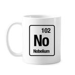 Dıythinker 350 ml Nobelium Chemical Element Chem Klasik Beyaz Çömlekçilik Seramik Saplı Kupa