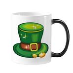 Dıythinker 350 ml Parlak Yeşil Şapka İrlanda St.Patrick's Day Değiştirme Isıya Duyarlı Değişen Renk Kupa