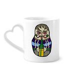 Dıythinker 350 ml Rusya Rus Matryoshka İç içe Geçen Kupaları Seramik Kupa