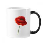 Dıythinker 350 ml Simplicity Kırmızı Çiçek Sanat Boyama Mısır Gelincik Renk Kupa