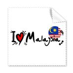 Dıythinker 5 Adet I Love Malezya Kelime Bayrağı Aşk Kalp İllüstrasyon Gözlük Temizleme Bezi ve Telefon Ekran Temizleyici