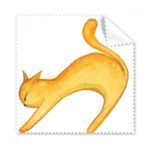 Dıythinker 5 Adet Miaoji Resim Turuncu Kedi Suluboya Gözlük Temizleme Bezi ve Telefon Ekran Temizleyici
