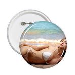 Dıythinker 5 Adet S Büyük Göğüslü Hite Bikini Plaj Güneş Banyosu Tanga Seksi Kız Yuvarlak İğneler Rozet Düğme Giysi Dekorasyon