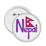 Dıythinker 5 Adet S Nepal Ulusal Bayrağı Kırmızı Mor Desen Yuvarlak İğneler Rozet Düğme Giysi Dekorasyon