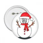 Dıythinker 5 Adet S Noel Kardan Adam Horus Eşarp Dal Yuvarlak İğneler Rozet Düğme Giysi Dekorasyon