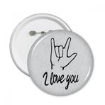 Dıythinker 5 Adet S Siyah I Love You Kişiselleştirilmiş Jest Yuvarlak İğneler Rozet Düğme Giysi Dekorasyon