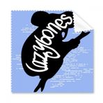 Dıythinker 5 Adet Siyah Tembel Hayvan Silüeti Doğal Gözlük Temizleme Bezi ve Telefon Ekran Temizleyici