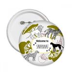 Dıythinker 5 Parça M Afrika Welcom To Savanna Zebra Leopar Vahşi Yaşam Yuvarlak İğne Rozet Düğme Giysi Dekorasyon