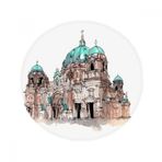 Dıythinker 60x50 cm 50x50 cm Yuvarlak Berliner Dom Almanya'da Kaymaz Zemin Evcil Hayvan Paspası