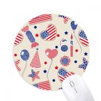 Dıythinker ABD Balon Şeker Kalp Bayrak Yıldız Festival Baskılı Yuvarlak Kaymaz Kauçuk Mouse Pad