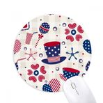 Dıythinker ABD Şapka İçecek Aşk Kalp Havai Fişek Festivali Baskılı Yuvarlak Kaymaz Kauçuk Mouse Pad