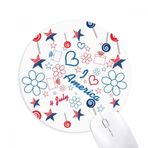Dıythinker ABD Şeker Çiçek Yıldız Aşk Kalp Kelime Baskılı Yuvarlak Kaymaz Kauçuk Mouse Pad
