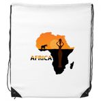 Dıythinker Afrika Kartı Savanna Elephant Wildlife Siyah Kadın Sırt Çantası