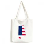 DIYthinker Amerika Birleşik Devletleri ABD Alabama Kart Yıldızlar ve Çizgili Bayrak Şekil Çevre Yıkanabilir Alışveriş Çantası Beceri Hediye 33 * 40 cm Çok Renkli