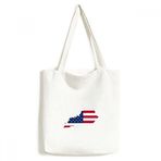 DIYthinker Amerika Birleşik Devletleri ABD Kentucky Kartı Yıldızlar ve Çizgili Bayrak Şekil Çevre Yıkanabilir Alışveriş Çantası Beceri Hediye 33 * 40 cm Çok Renkli