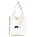 DIYthinker Amerika Birleşik Devletleri ABD Tennessee Haritası Yıldızlar ve Çizgiler Bayrak Şekli Environ Tally Tote Kanvas Çanta Alışveriş El Çantası El Yapımı Yıkanabilir 33 cm x 40 cm (13 inç x 16 inç) Çok Renkli