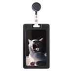 DIYthinker Animal Yawn Cat Fotoğraf Çekimi Geri Çekilebilir Rozet Makarası Kart Kılıfı