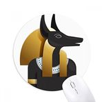 Dıythinker Antik Mısır Anubis Sanat Deseni Baskılı Yuvarlak Kaymaz Kauçuk Mouse Pad