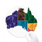 Dıythinker Avustralya Haritası Bölgesi ve Eyalet Renkli İllüstrasyon Baskılı Yuvarlak Kaymaz Kauçuk Mouse Pad