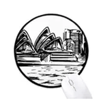 Dıythinker Avustralya Sydney Opera Binası Kroki Yuvarlak Kaymaz Mouse Pad