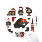 Dıythinker Bear Votka Akordeoncak Rusya Baskılı Yuvarlak Kaymaz Kauçuk Mouse Pad