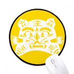 DIYthinker beatChong-Kaplan Hayvan Çin Zodyak Yuvarlak Kaymaz Mousepads Siyah Dikişli Kenarları Oyunu Ofis Hediyesi