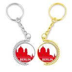 DIYThinker Berlin, Almanya Kırmızı Dağıtım Tarihi Altın Metal Yüzük Anahtarlık