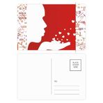 DIYthinker Beyaz Profil Silüeti Sevgililer Günü Formula Kartpostal Seti Teşekkür Kartı Gönderi Tarafı 20 adet