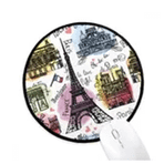 Dıythinker Bina Fransa Eyfel Kulesi Suluboya Yuvarlak Kaymaz Mouse Pad