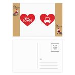 DIYthinker Bisiklet Araba Kırmızı Kalp Desenli Noel Baba Hediye Kartpostal Teşekkür Kartı Gönderi 20 adet