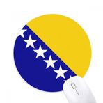 Dıythinker Bosna-Hersek Ulusal Bayrak Ülke Baskılı Yuvarlak Kaymaz Kauçuk Mouse Pad