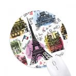 Dıythinker Building France Eyfel Kulesi Suluboya Baskılı Yuvarlak Kaymaz Kauçuk Mouse Pad