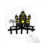 Dıythinker Cadılar Bayramı Parlak Kale Baskılı Yuvarlak Kaymaz Kauçuk Mouse Pad