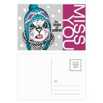 DIYthinker Cat Head The Taste of Snow Cat Protect Animal Pet Miss Kartpostal Seti Teşekkür Kartı Gönderi Tarafı 20 adet