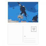 DIYthinker Çizgi Film Mavi Arka Plan Grotesque İllüstrasyon Kartpostal Seti Doğum Günü Teşekkür Kartı Gönderi Tarafı 20 adet 14,5 cm x 9,7 cm Çok Renkli