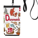 Dıythinker Danimarka Manzara Gümrük Simgesi Hayvanlar Ulusal Bayrak Konut Diyet İllüstrasyon Desen Askılı Çanta