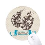 Dıythinker Deniz Ürünleri Karides Deniz Organizması Baskılı Yuvarlak Kaymaz Kauçuk Mouse Pad