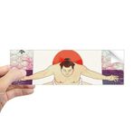Dıythinker Dikdörtgen Mount Japanese Ukiyo-e Sum Dizüstü Bilgisayar Pencere Çıkartması