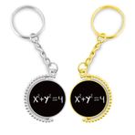 DIYthinker-DIYTHIN Math Kowledge Denklem Çemberi Altın Metal Yüzük Anahtarlık