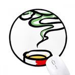 DIYthinker-DIYThinker Çin Çin Çay Bardağı Geleneksel Desen Yuvarlak Kaymaz Mousepadler Siyah Titched Kenarları Oyunu Ofis Hediye