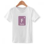 DIYthinker-DIYThinker Erkek Çocuk F Flor Kimyasal Element Bilim Bisiklet Yaka Beyaz Tişört Small Çok renkli