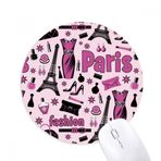 Dıythinker Dressing Lady Fransa Eyfel Kulesi Pembe Baskılı Yuvarlak Kaymaz Kauçuk Mouse Pad